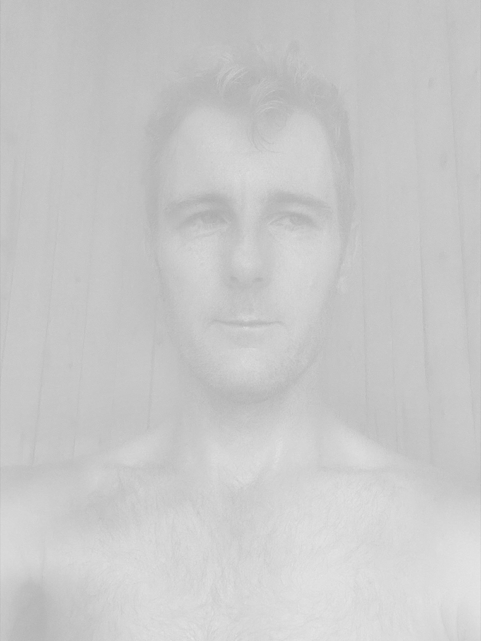 Zack Adams, black and white portrait